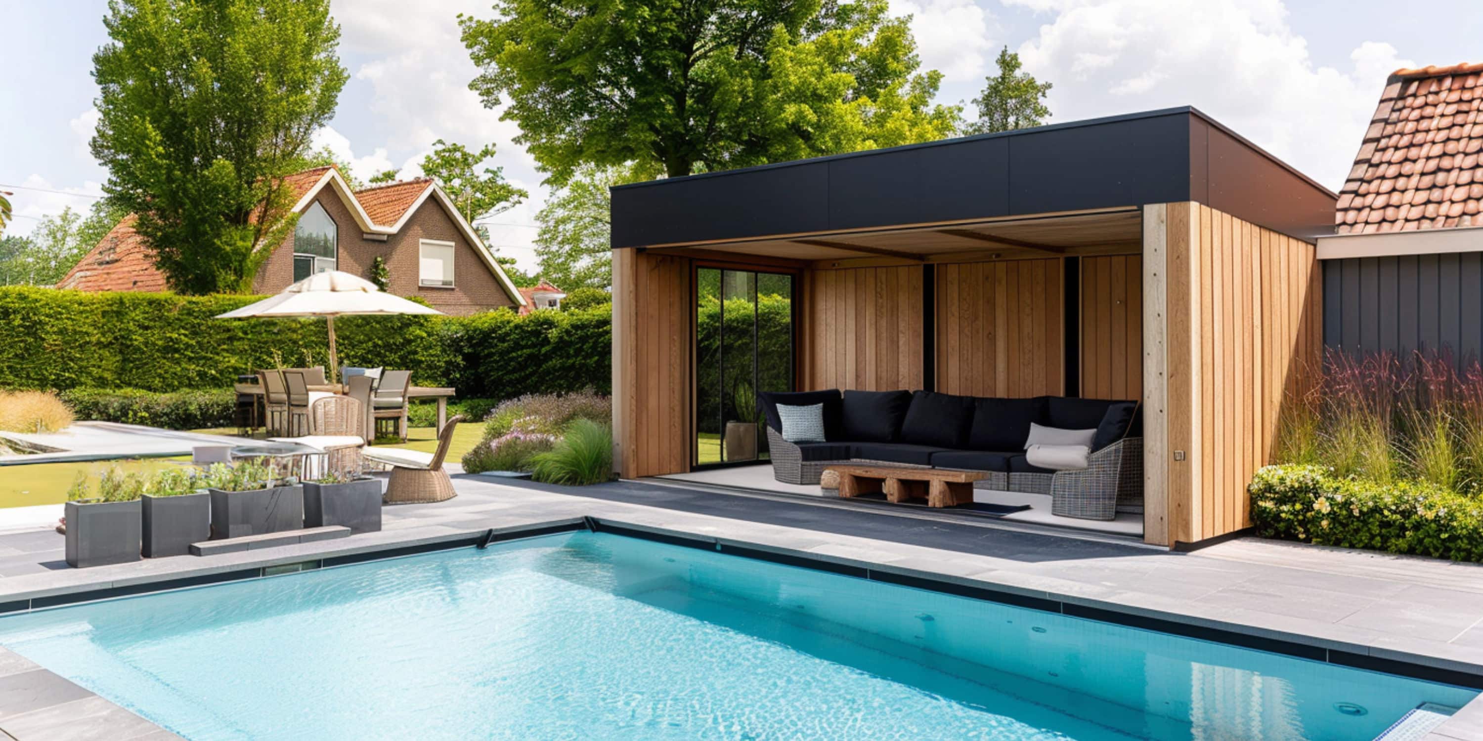 eikenhouten poolhouse