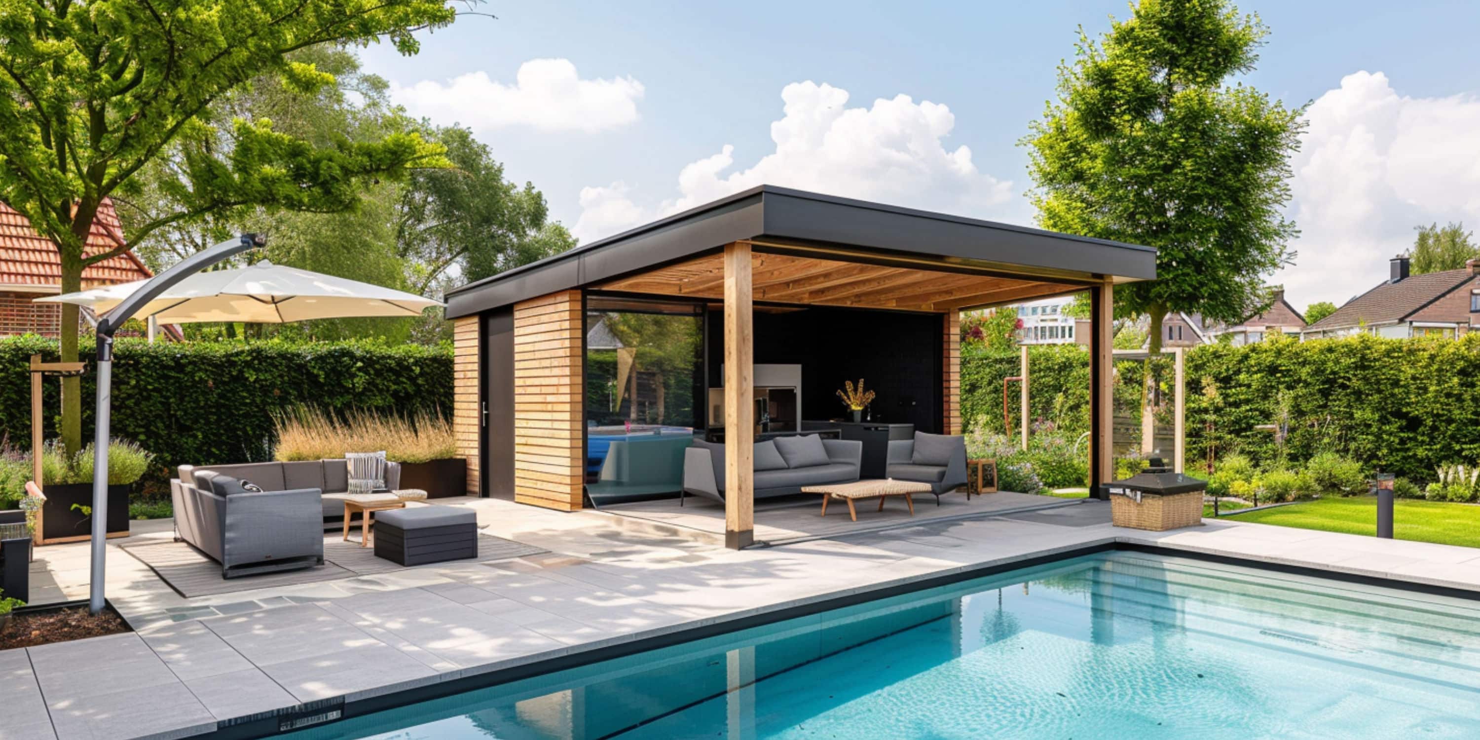 houten poolhouse op maat